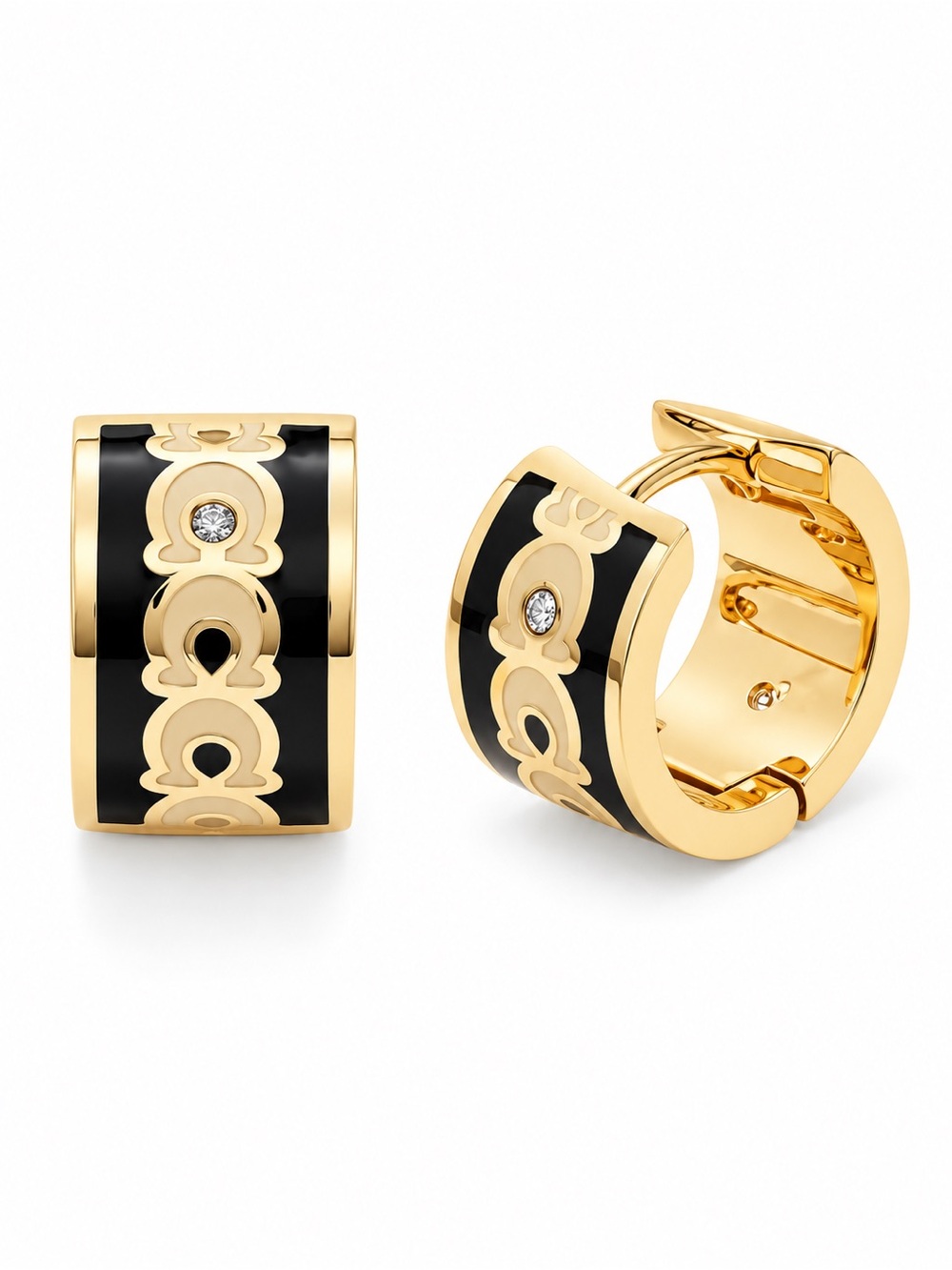 COACH Signature Enamel Hoop Earrings
